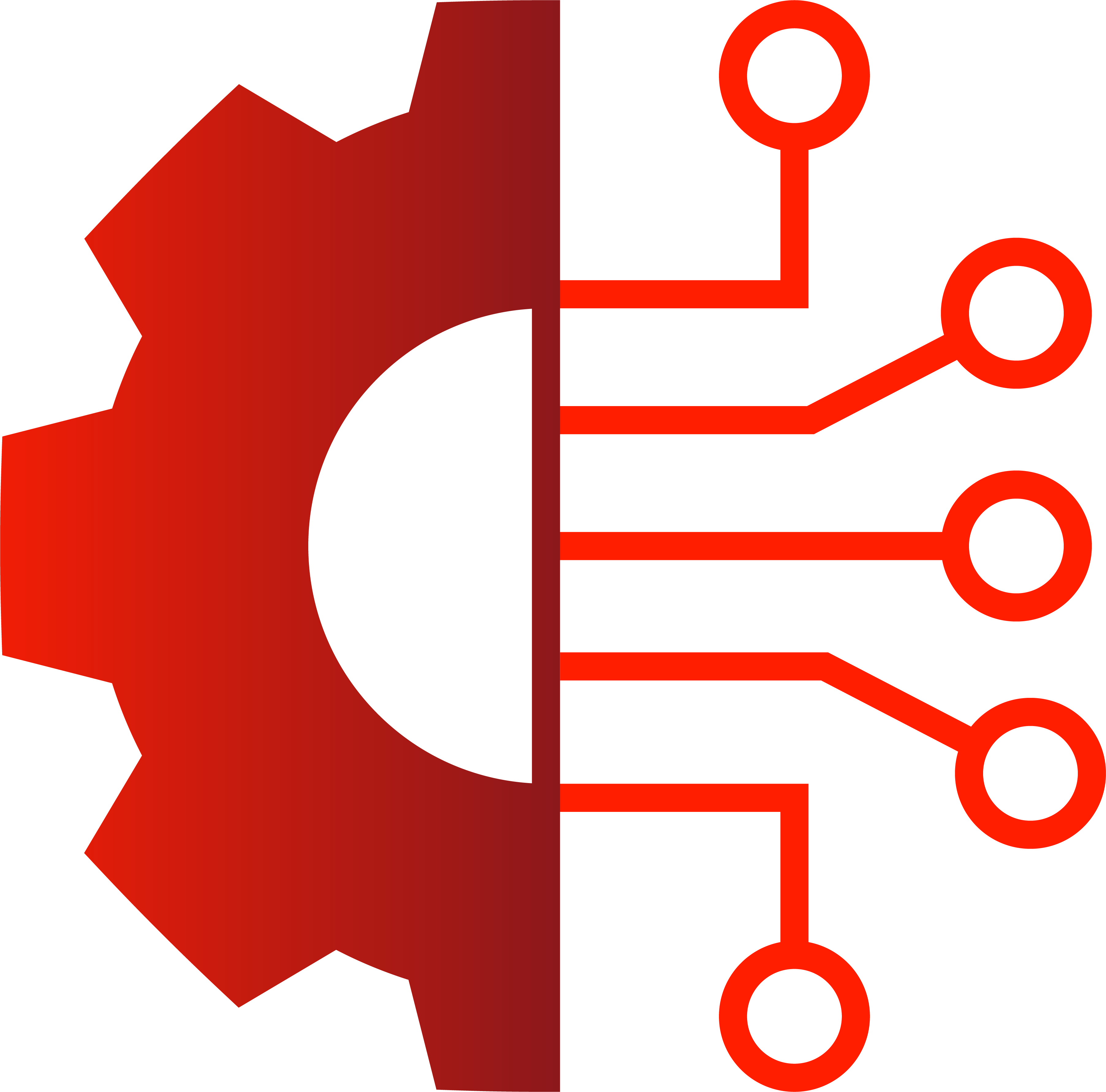 Gear logo with circuit